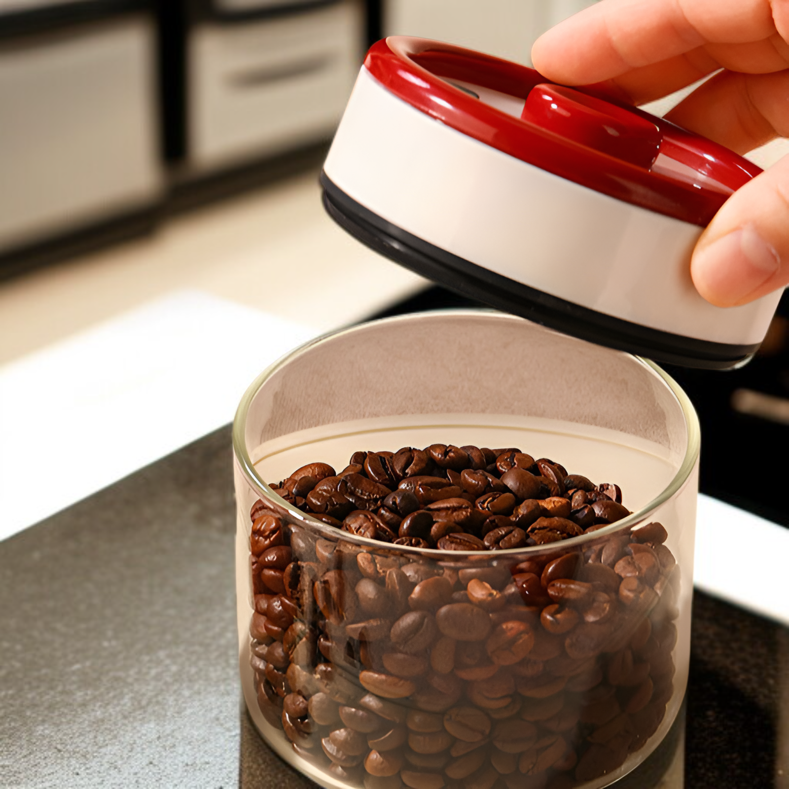 Recipiente hermético para granos de café