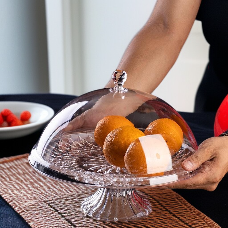 뚜껑 투명 아크릴 원형 말린 과일 쟁반