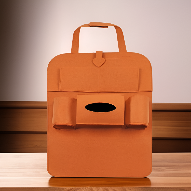 車内シートバック収納 フェルト素材 多機能収納バッグ