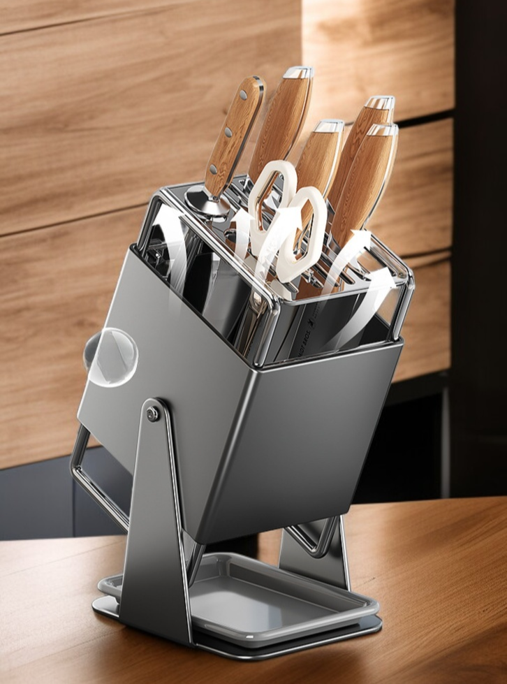 حامل سكاكين يوفر أمان وتنظيم في المطبخ