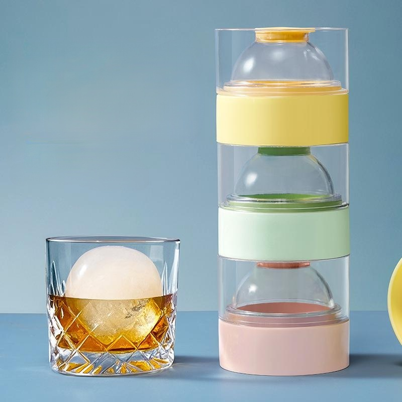 เครื่องทำน้ำแข็งทรงกลมขนาดใหญ่สำหรับใช้ในบ้าน อัพเกรดซีลแน่น อาหารเกรดปลอดภัย เหมาะสำหรับวิสกี้