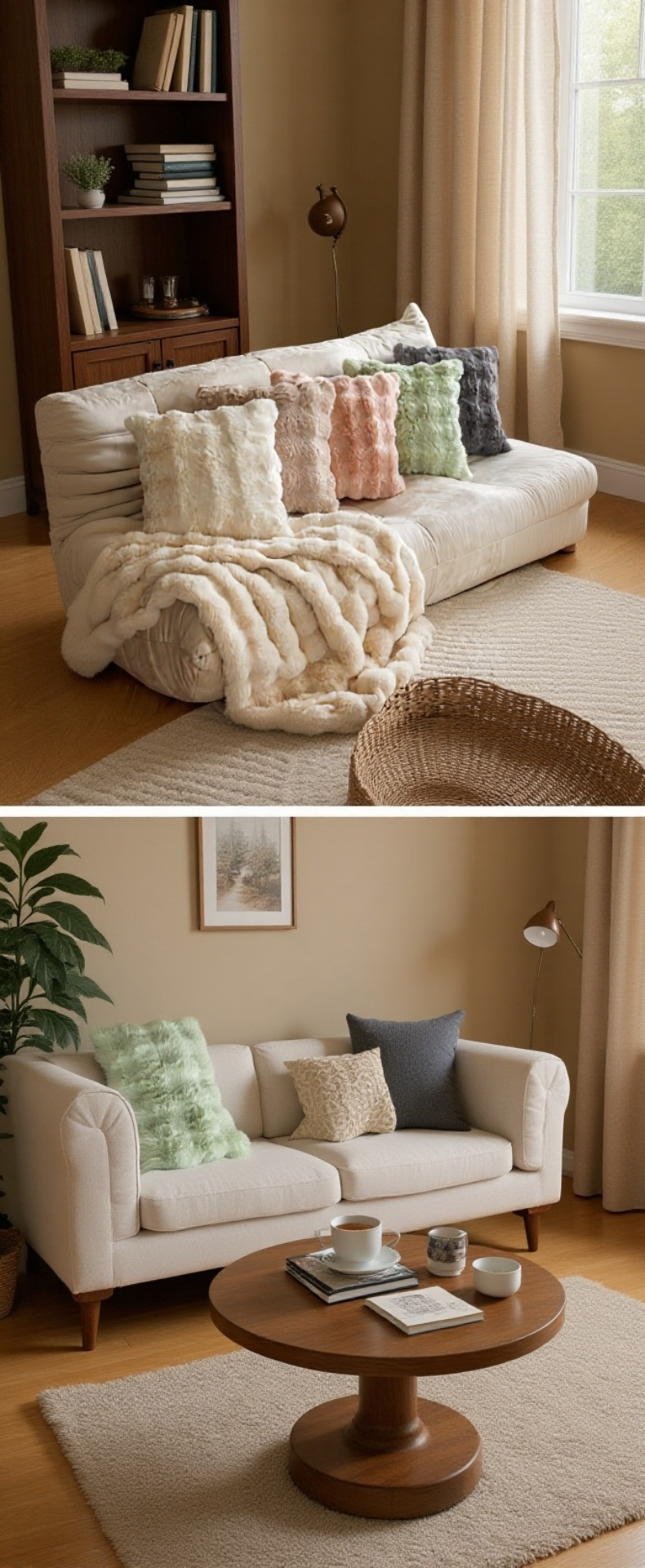 ปลอกหมอนขนกระต่ายเทียมสีเทาสวยงาม