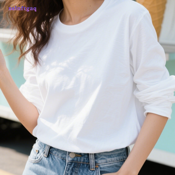 肩丸首コットンの長袖です