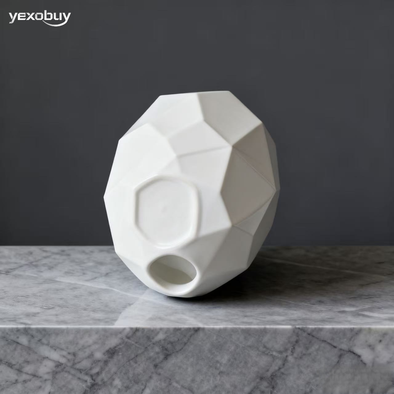 기하학적 도자기 꽃병 세트 인테리어 연출