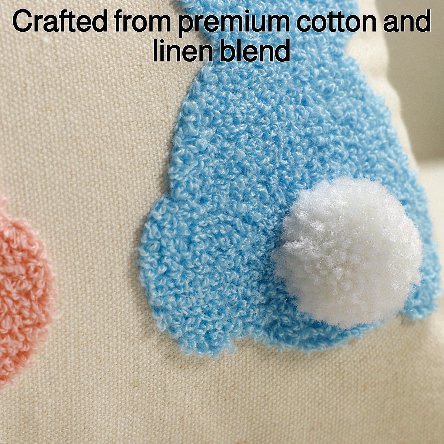 Pillowcase with cotton and linen embroidery