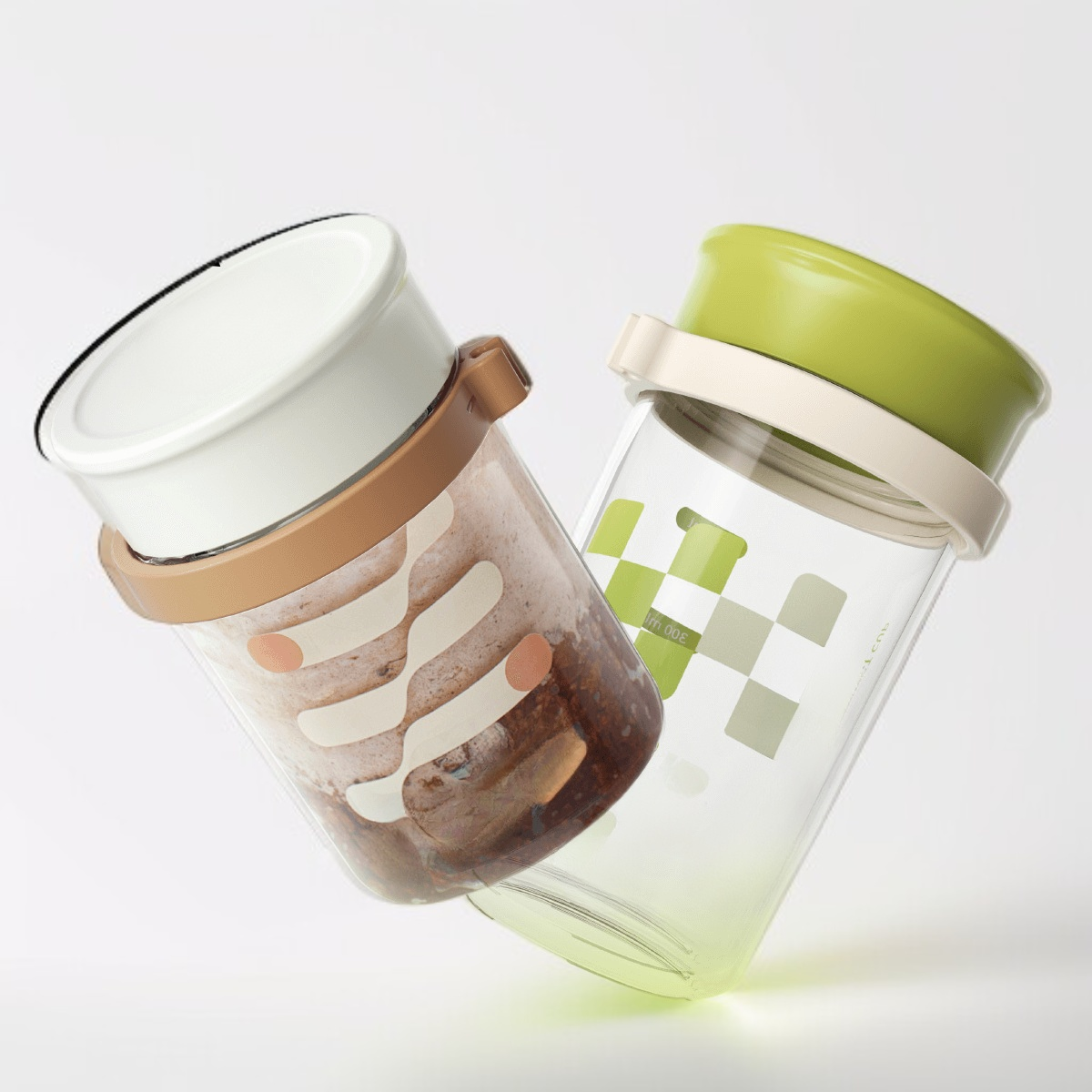 Glass of cereal with yogurt