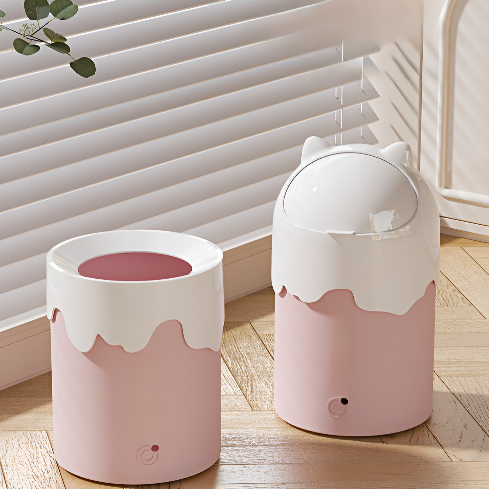 Poubelle créative grande avec couvercle pour salon, chambre, salle de bain et toilettes