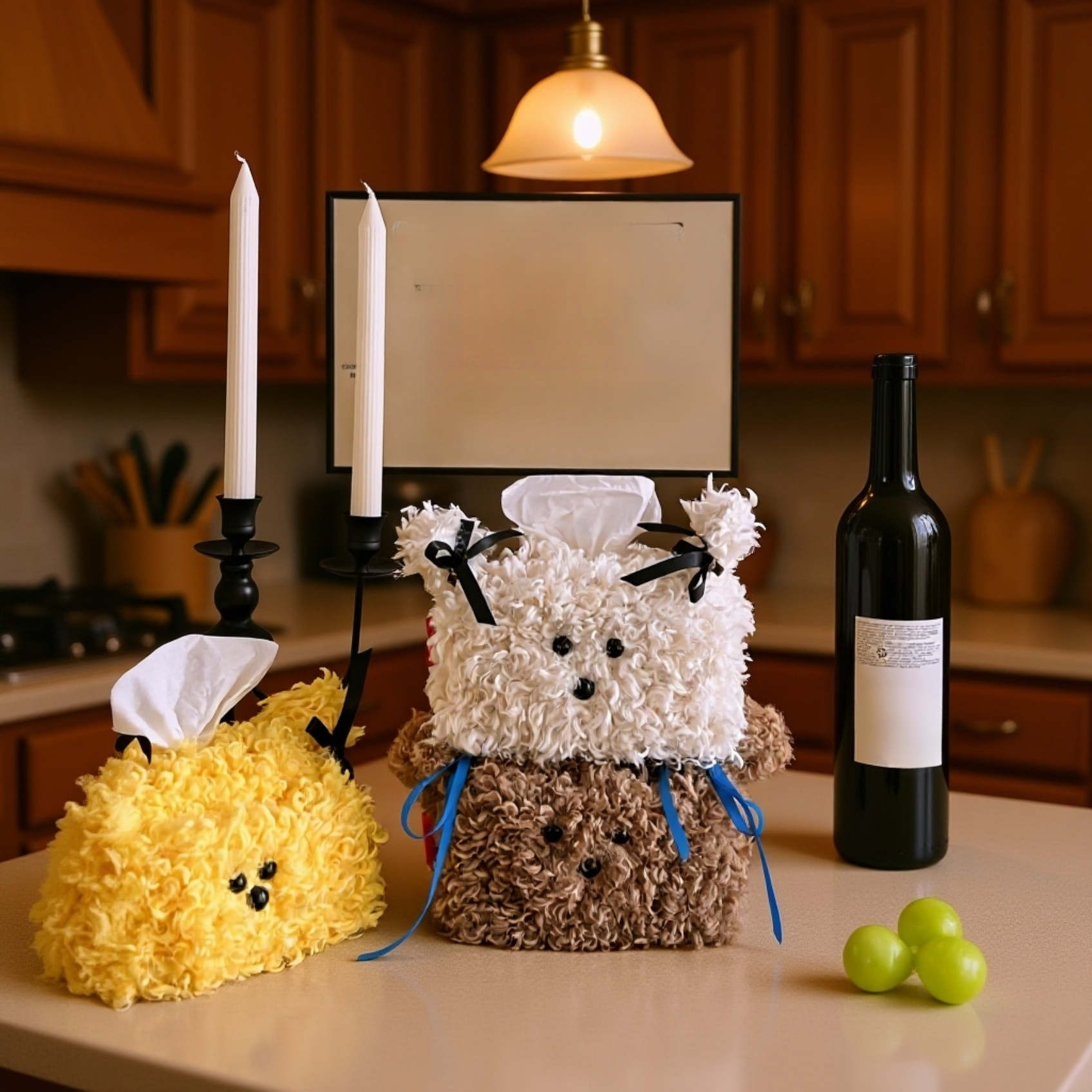 부드러운 촉감의 강아지 티슈 커버