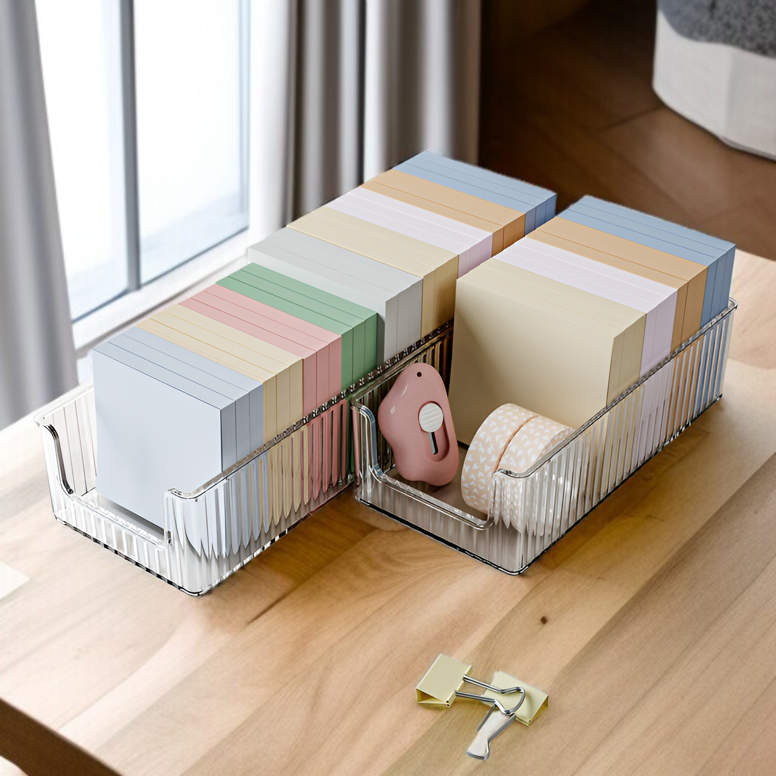 Transparente Desktop-Aufbewahrungsbox mit Schubladen für Schreibwaren