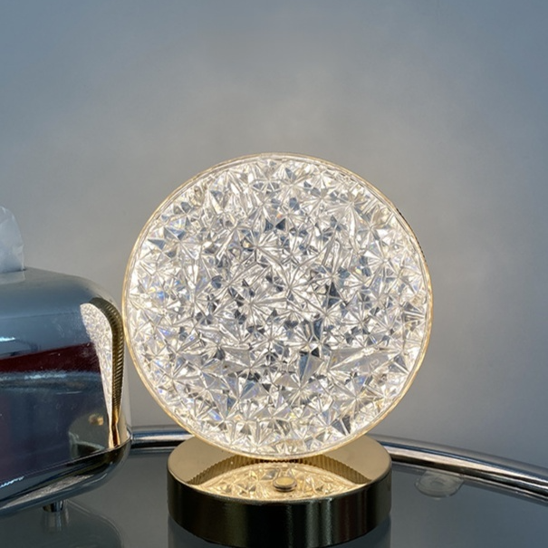 별빛 달 모양 크리스탈 테이블 램프