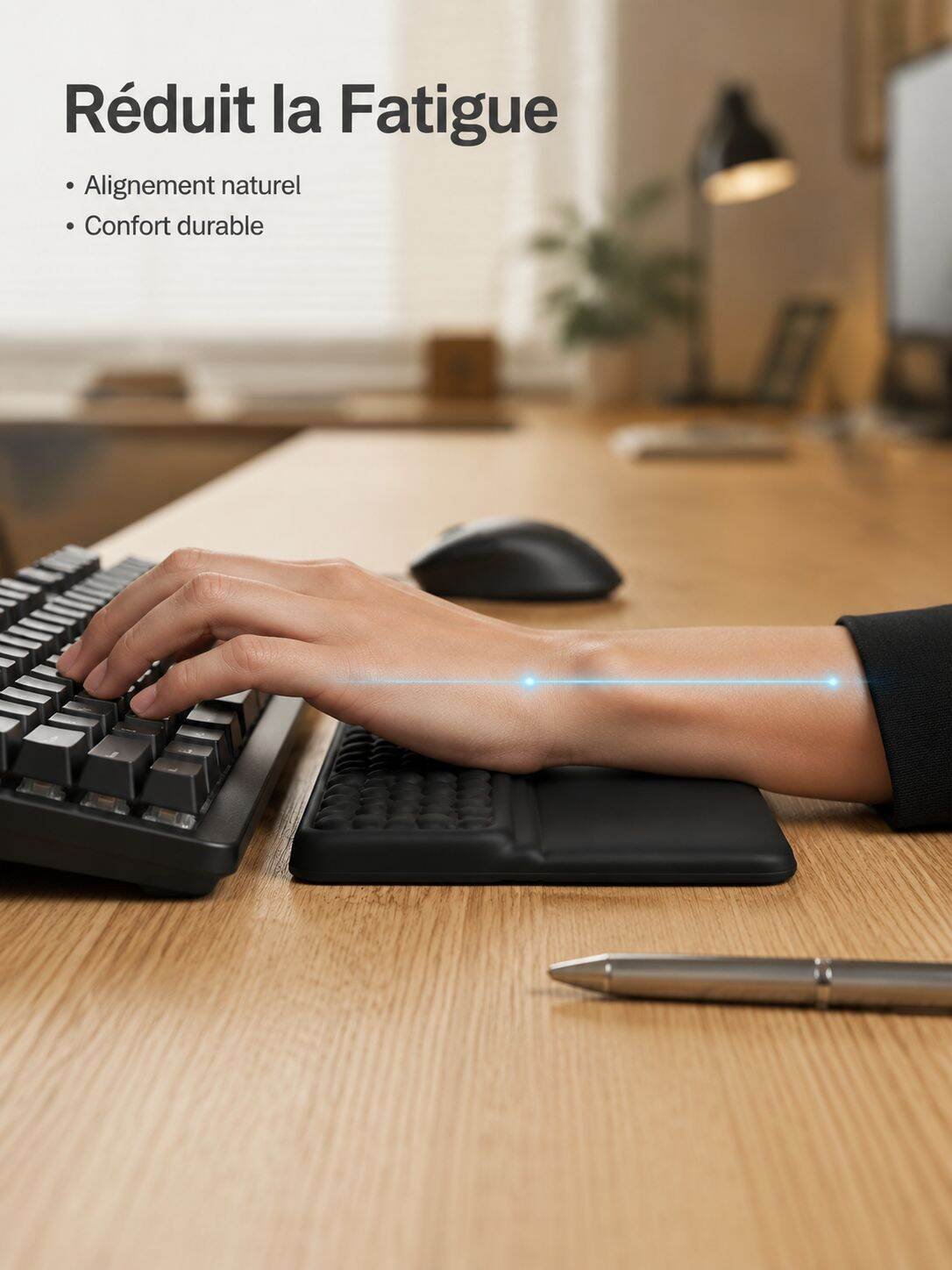 Repose-poignet en mousse à mémoire de forme pour clavier mécanique