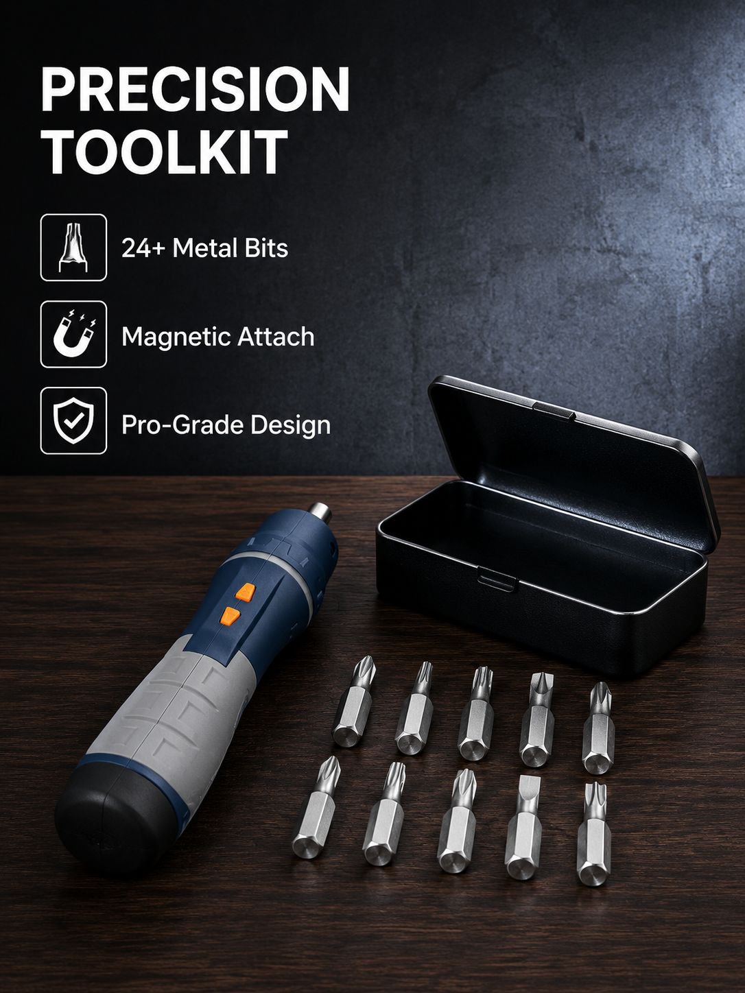 Multifunctional Mini Electric Screwdriver Tool Set with Portable Straight Handle