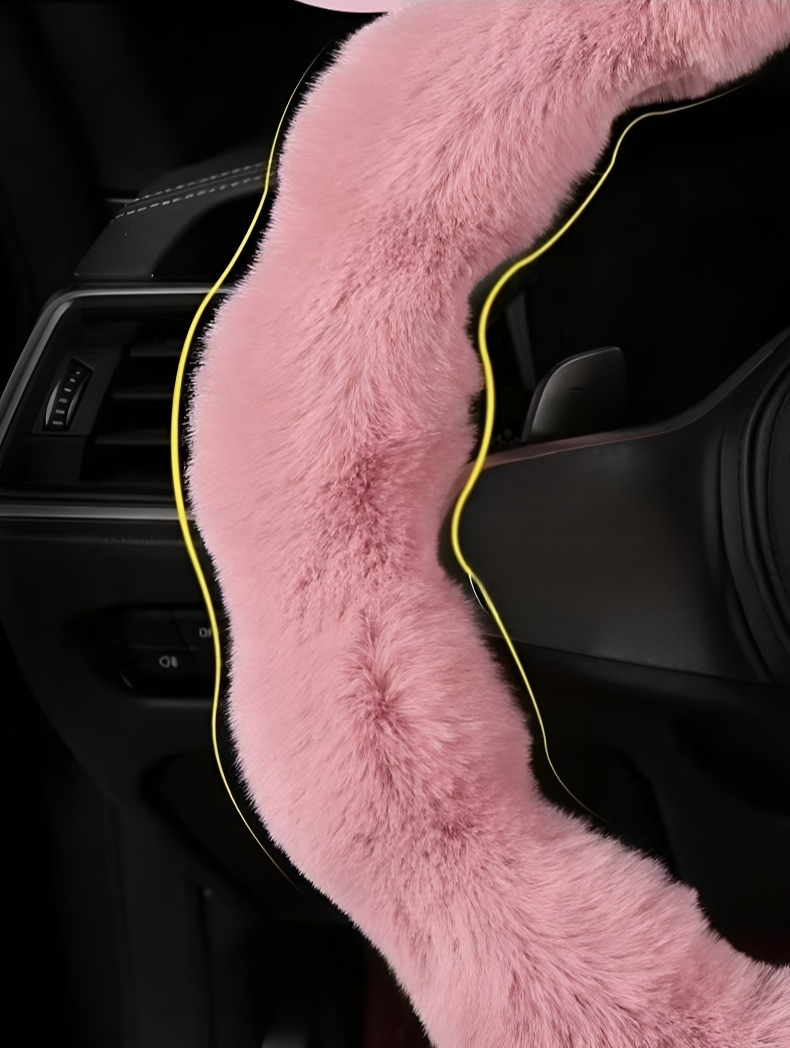 Stylish car interior with bubble velvet wheel cover