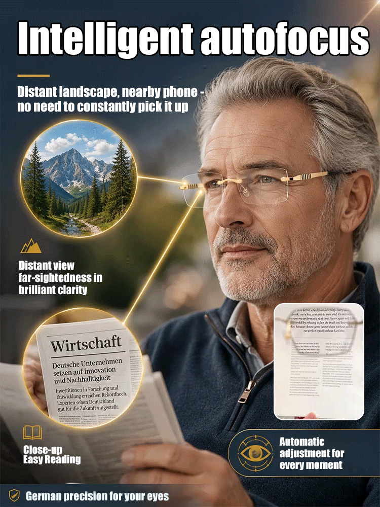 Frameless Photochromic Anti-Blue Light Reading Glasses