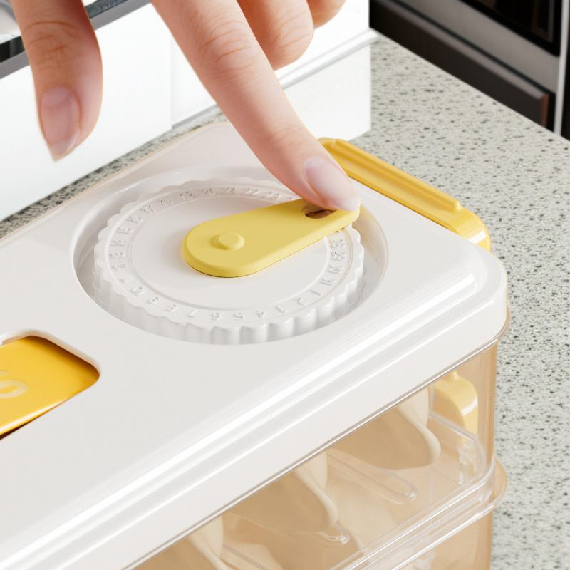 대용량 식품 등급 만두 보관함, 슬림 엣지 만두 박스, 냉장고 신선 보관함