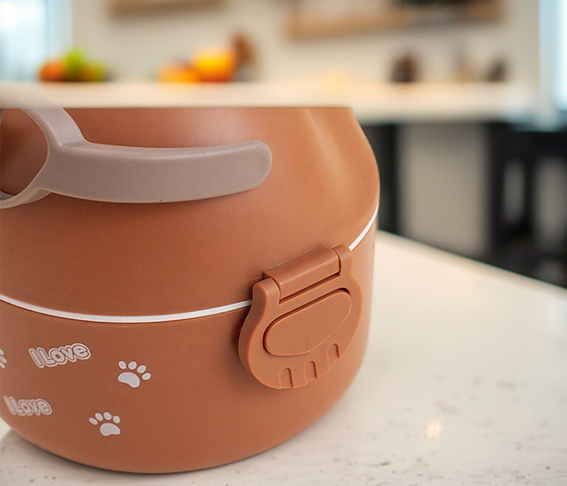 Reusable lunch box with secure locking mechanism