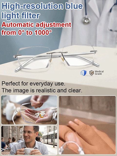 【No eye test！corrects near, far and presbyopia】German quality,  reading & sunglasses in one. 