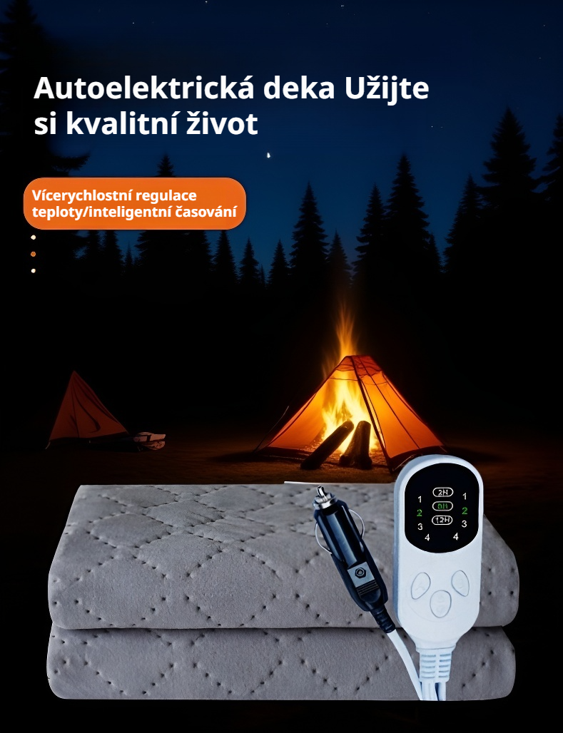 Čtyřstupňová nastavitelná elektrická deka do auta detail produktu