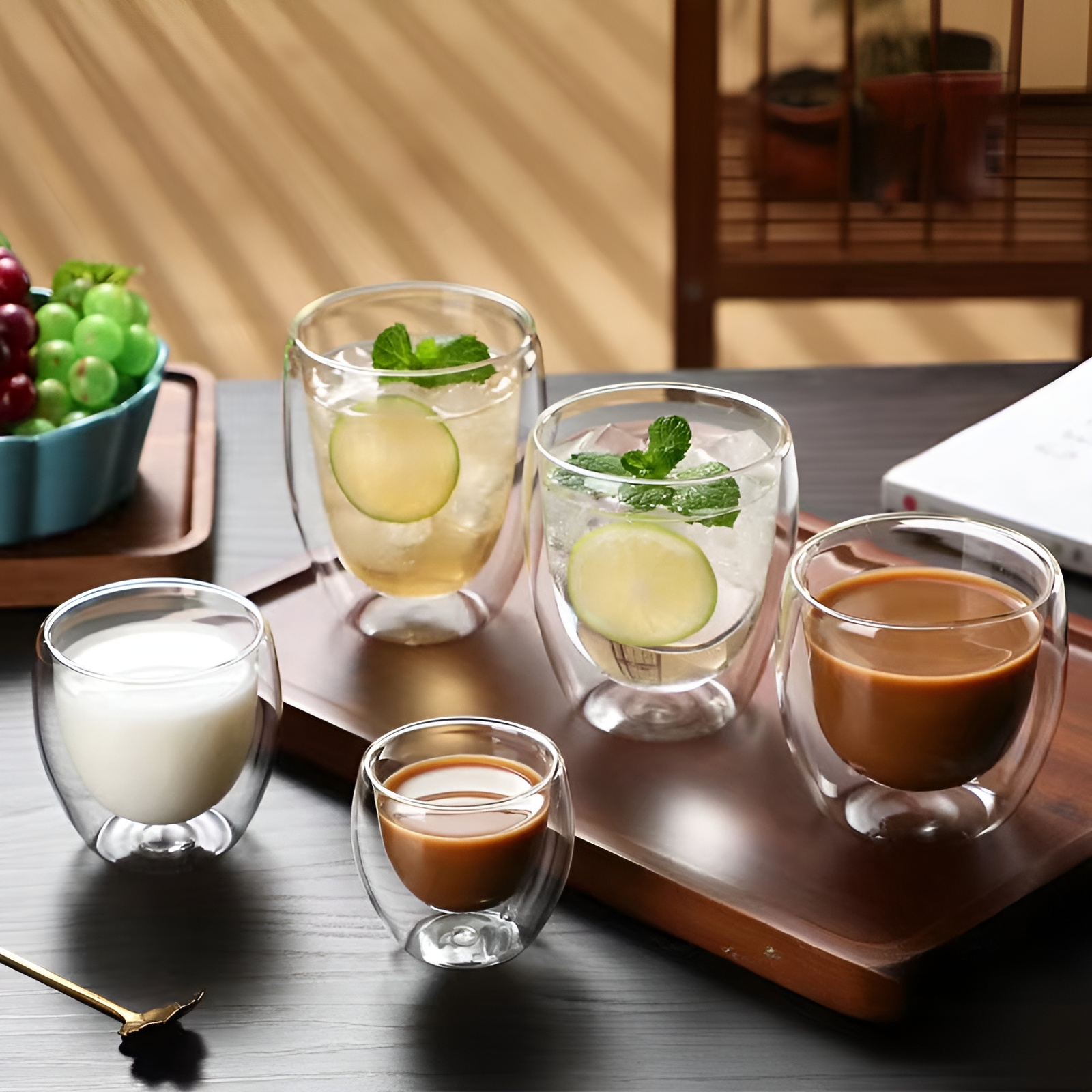 家用高硼硅雙層玻璃杯