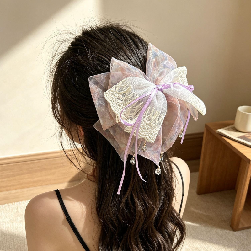 リボンヘアクリップ