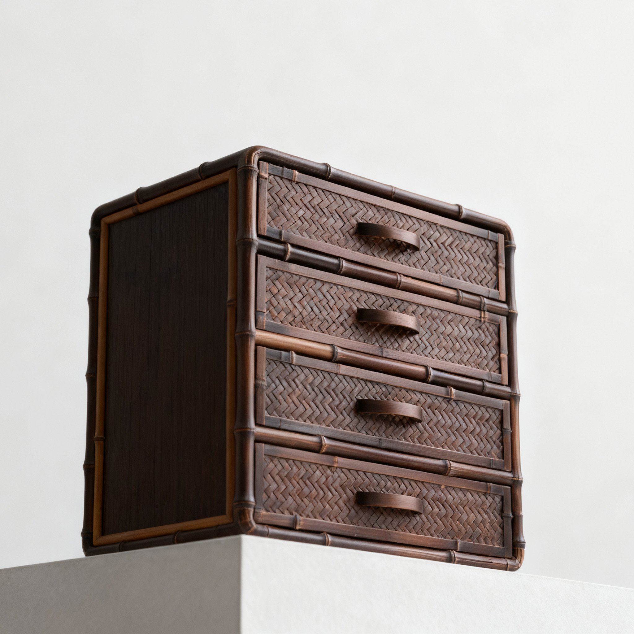 ตู้เก็บของไม้ไผ่สไตล์ย้อนยุคดีไซน์คลาสสิค