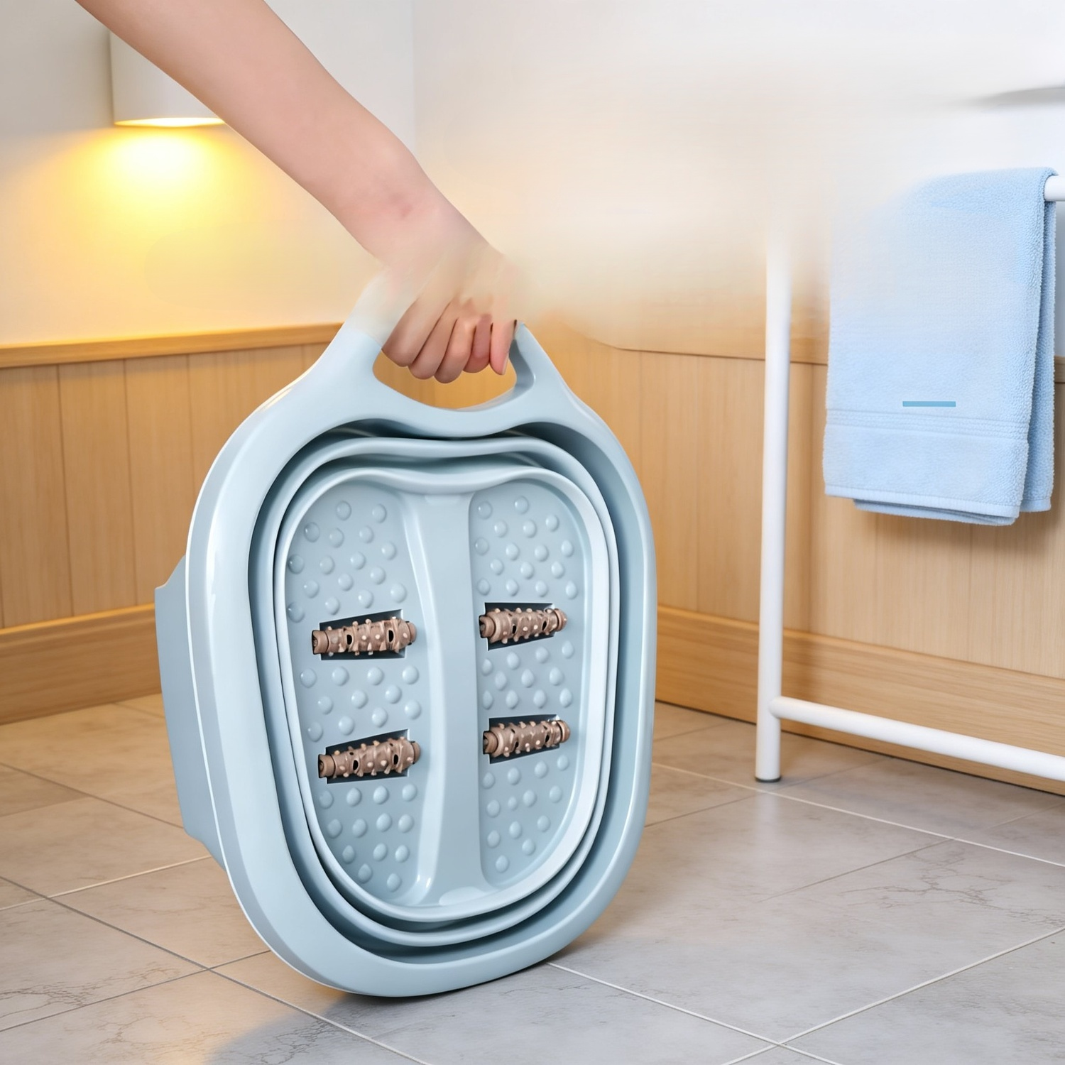 Lavabo plegable para pies, uso doméstico