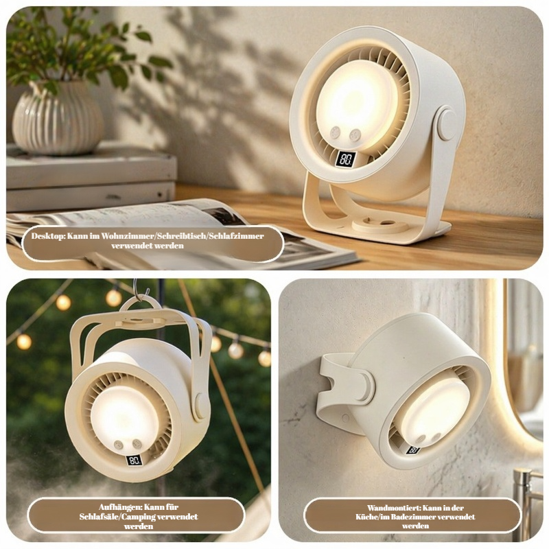 Intelligenter Fernbedienungs-Beleuchtungsventilator 2-in-1 Tischventilator