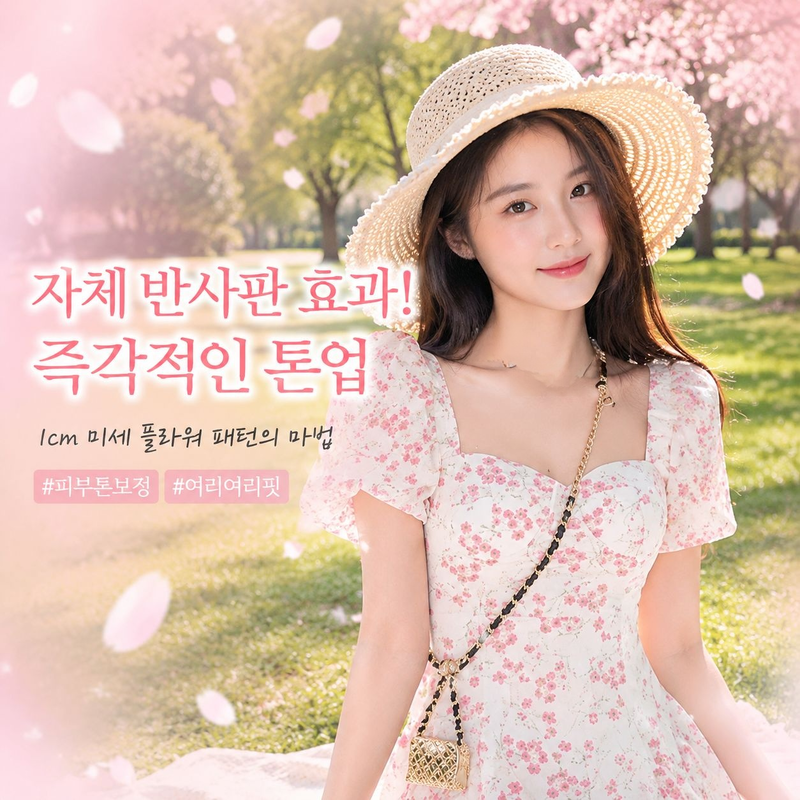 트렌디 캐주얼 플라워 스커트 여자