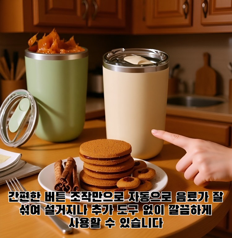 셀프 믹싱 기능이 있는 스테인리스 머그컵