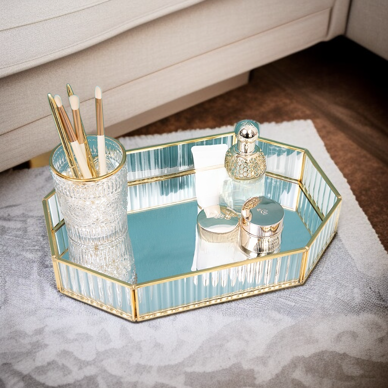 Wielofunkcyjny organizer na kosmetyki, szkatułka na biżuterię, taca dekoracyjna do domu