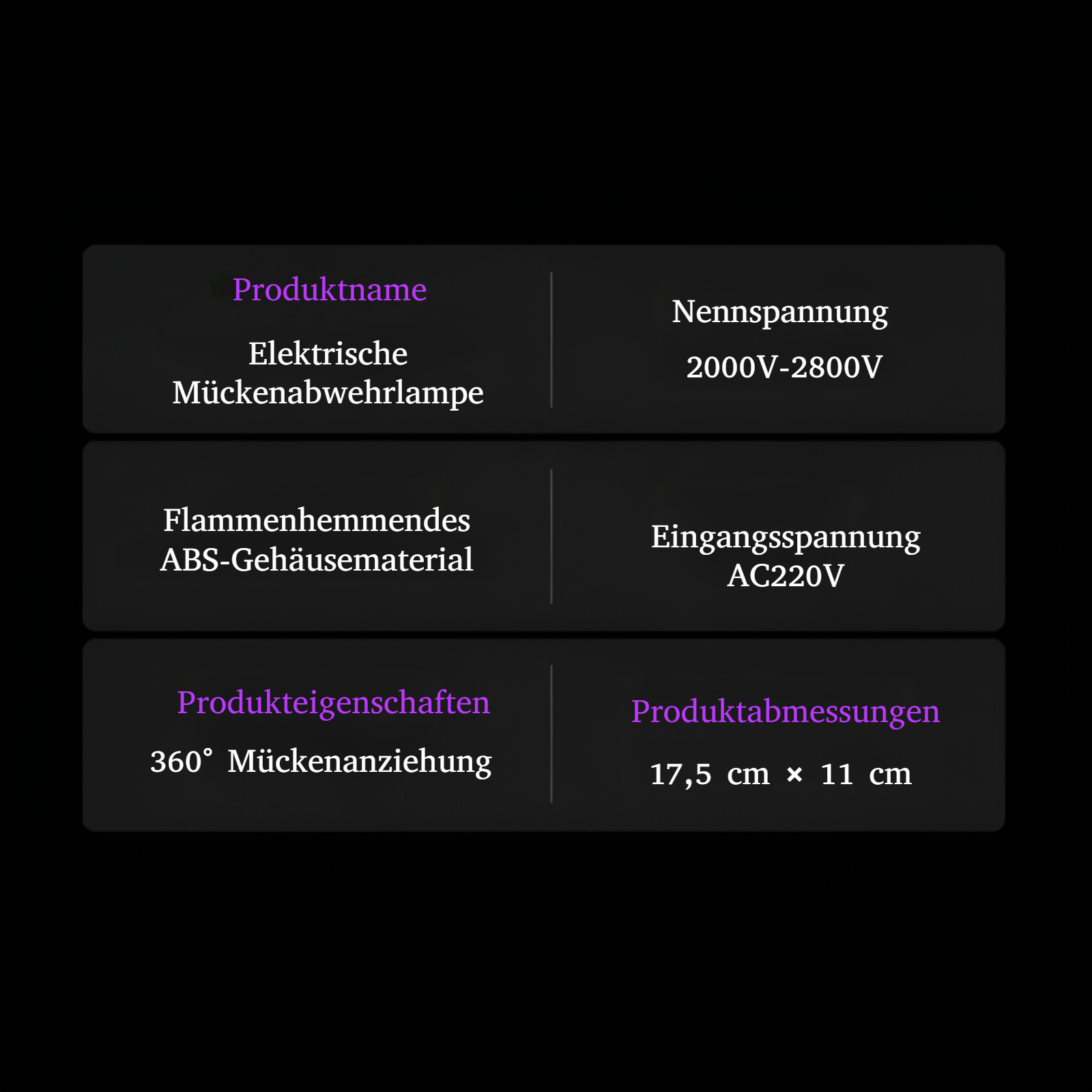 Leistungsstarke Moskito-Lampe für den Innenbereich