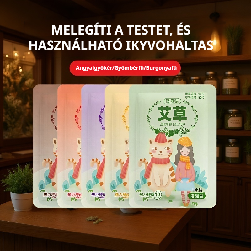 Melegítő gyógynövényes öntapadó tapasz a hideg ellen és a gyomor melegen tartására