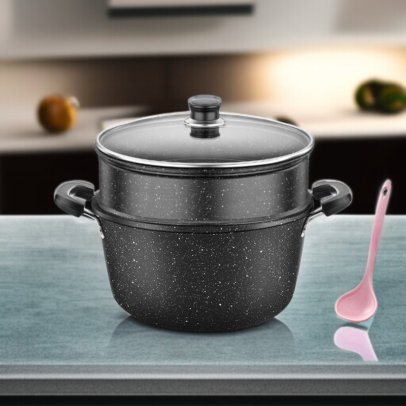 Household soup pot Double ear large capacity nonstick pot Party hot pot soup pot McRib soup pot