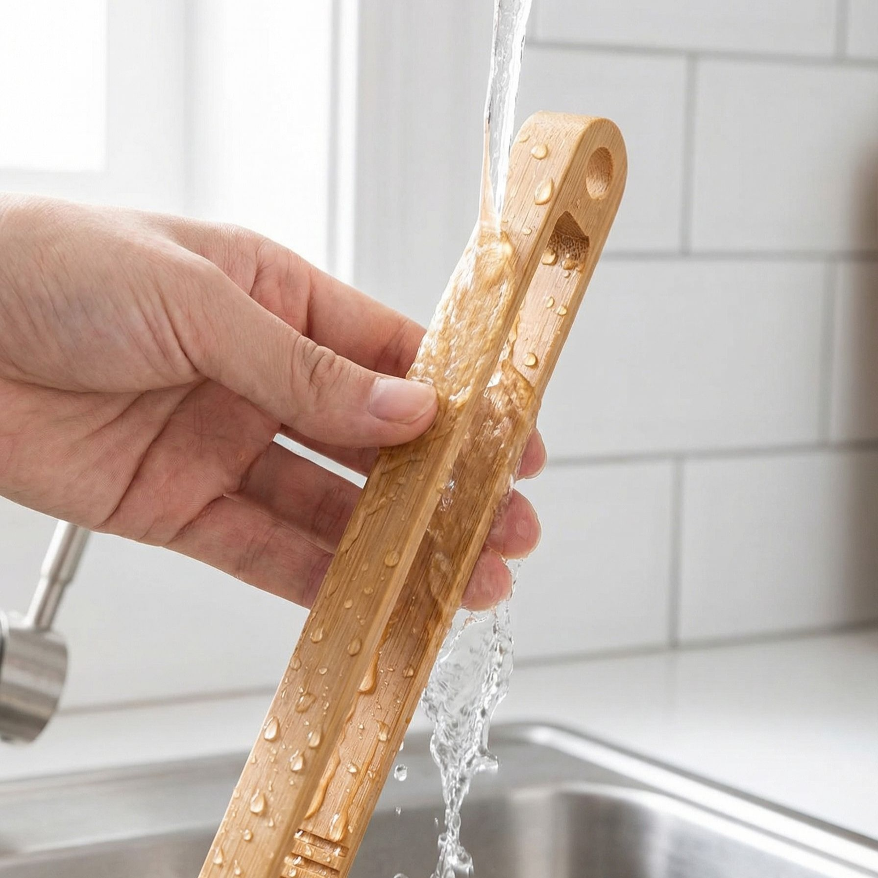 Lebensmittelclips aus Bambus im Einsatz mit Brottüten