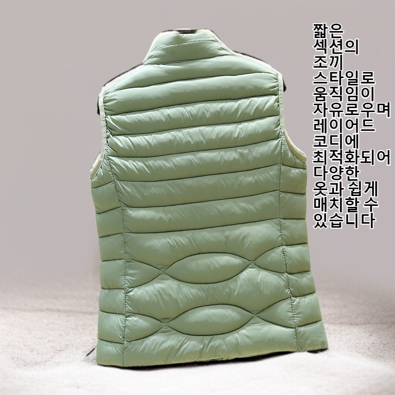 스탠딩 칼라 다운 베스트 조끼 두꺼워진 레저 스탠딩 칼라 짧은 섹션