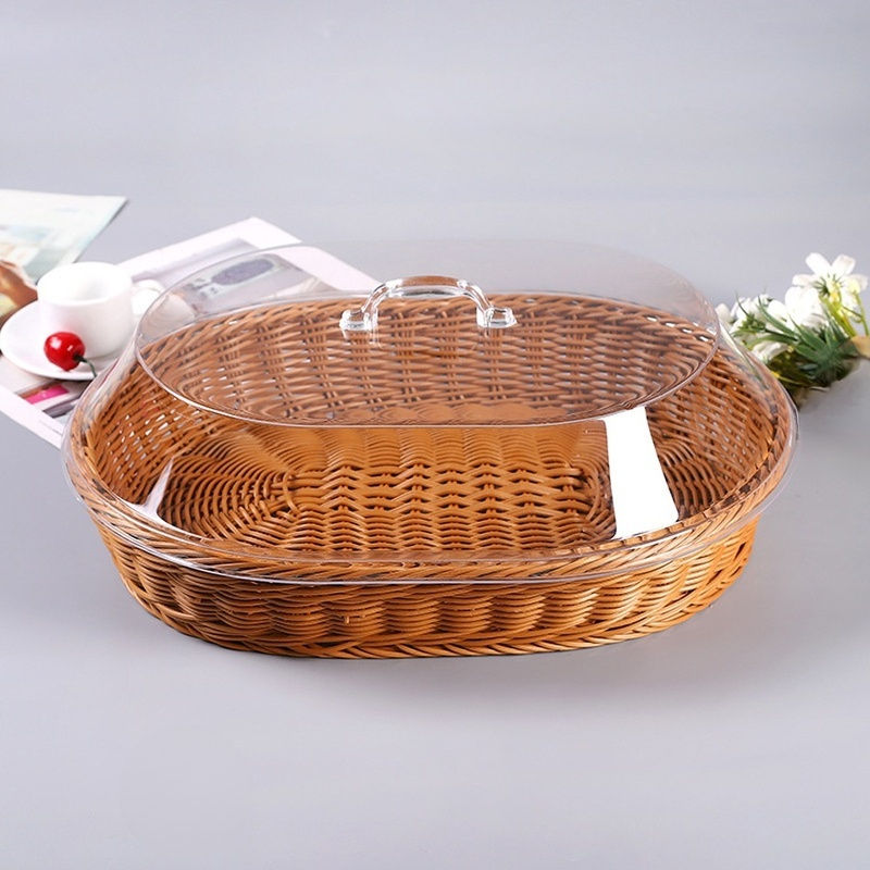 Cesta de pan de imitación de mimbre y escurridor de verduras