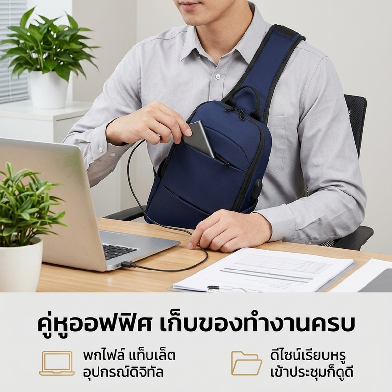 กระเป๋าคาดอกผู้ชายขนาดใหญ่ น้ำหนักเบา สไตล์สปอร์ต