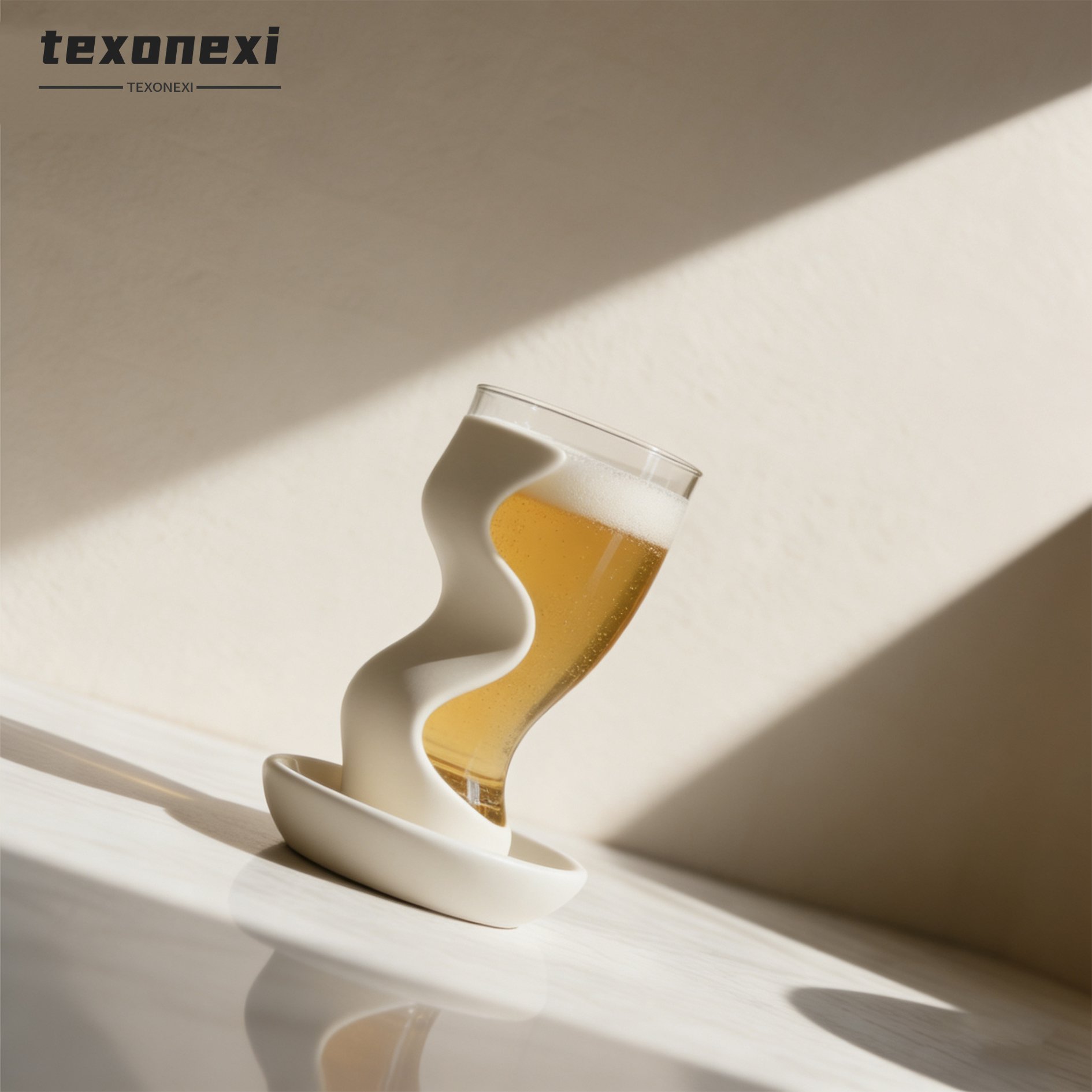 แก้วเบียร์แก้วหนา ดีไซน์ผนังสองชั้น