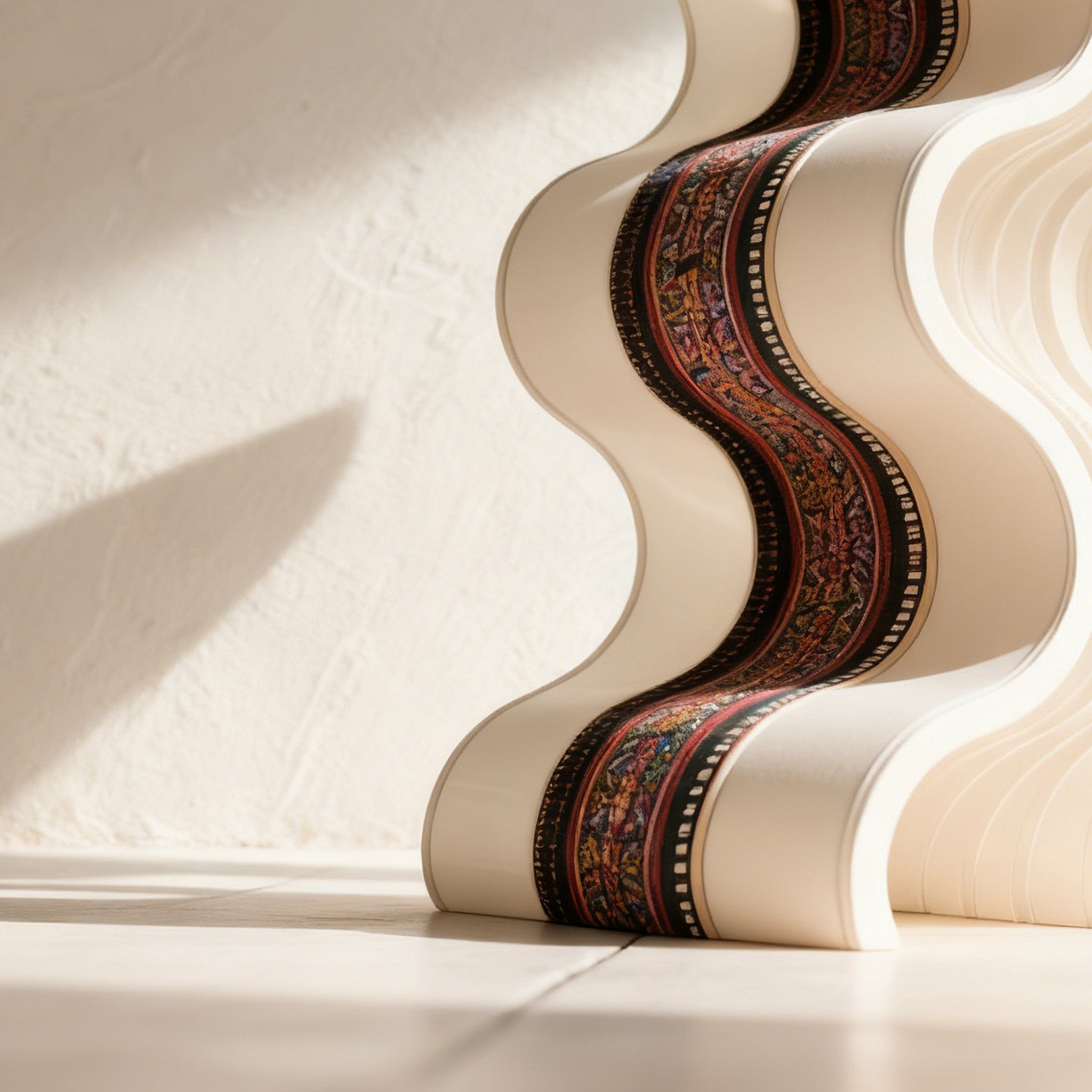 Ornament sculptural cu valuri