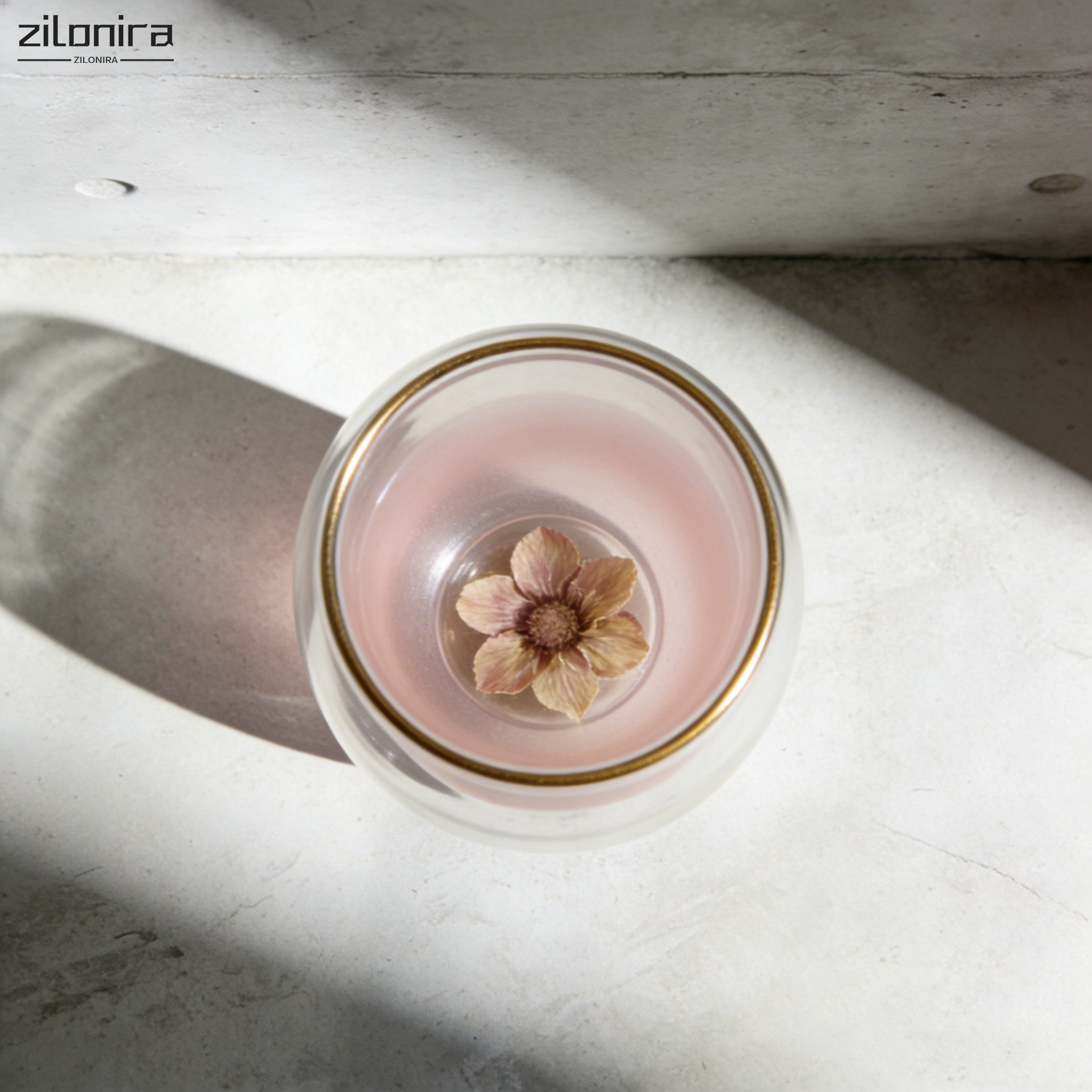 연분홍색 유리 장식품