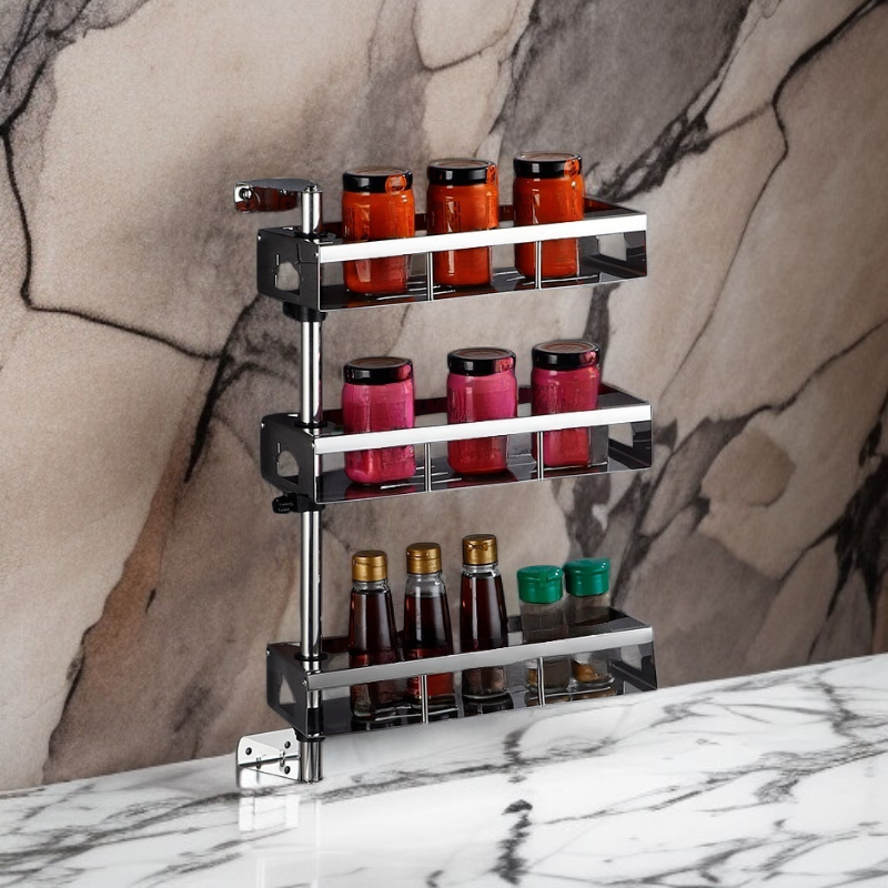 Kitchen rotating multi-layer spice rack