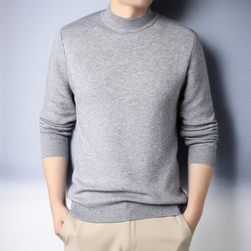 남성 라운드 클래식 슬림핏 스웨터