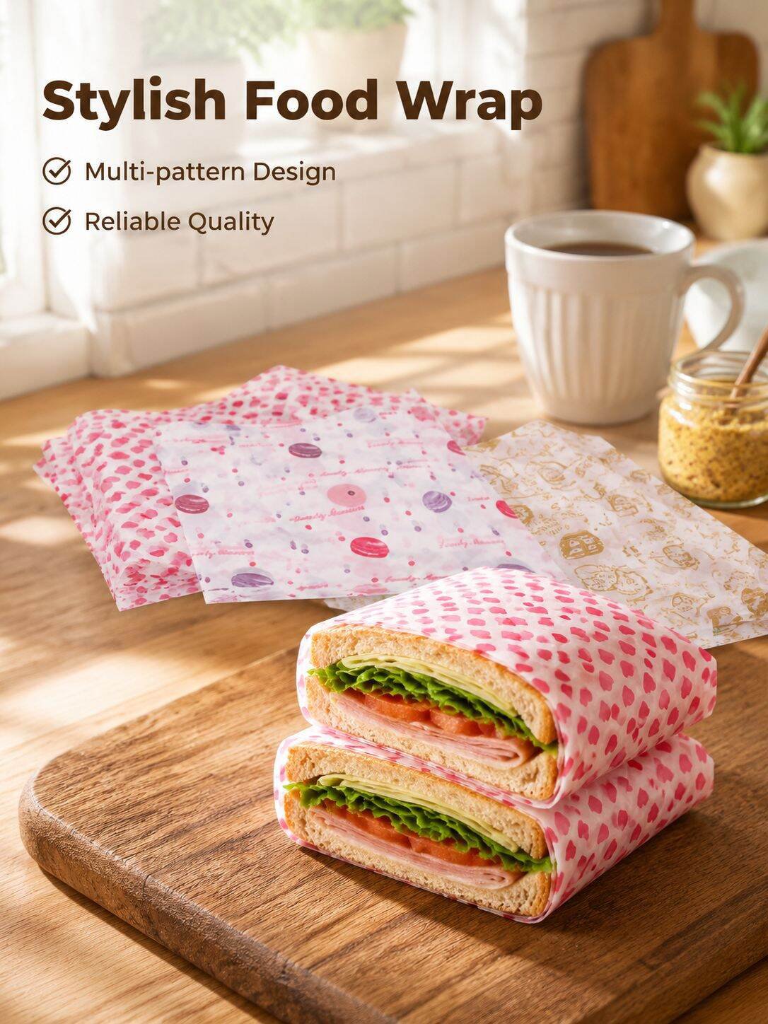 Greaseproof Food Grade Sandwich and Burger Wrapping Paper