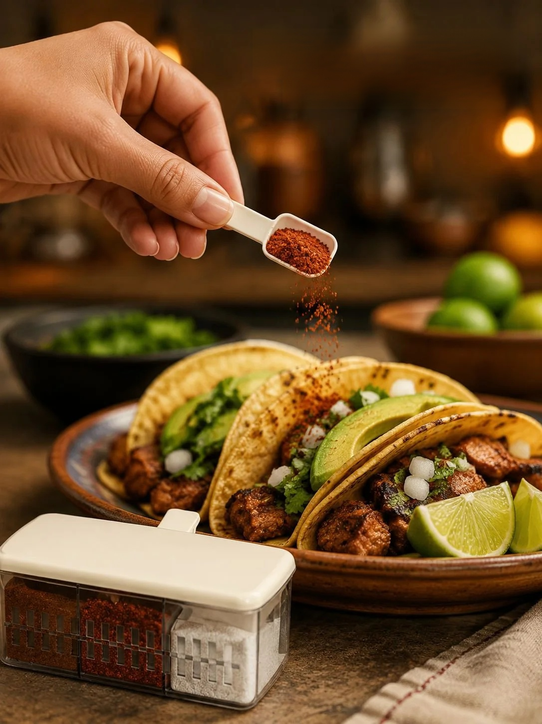 Bote compacto perfecto para especias y hierbas en la cocina