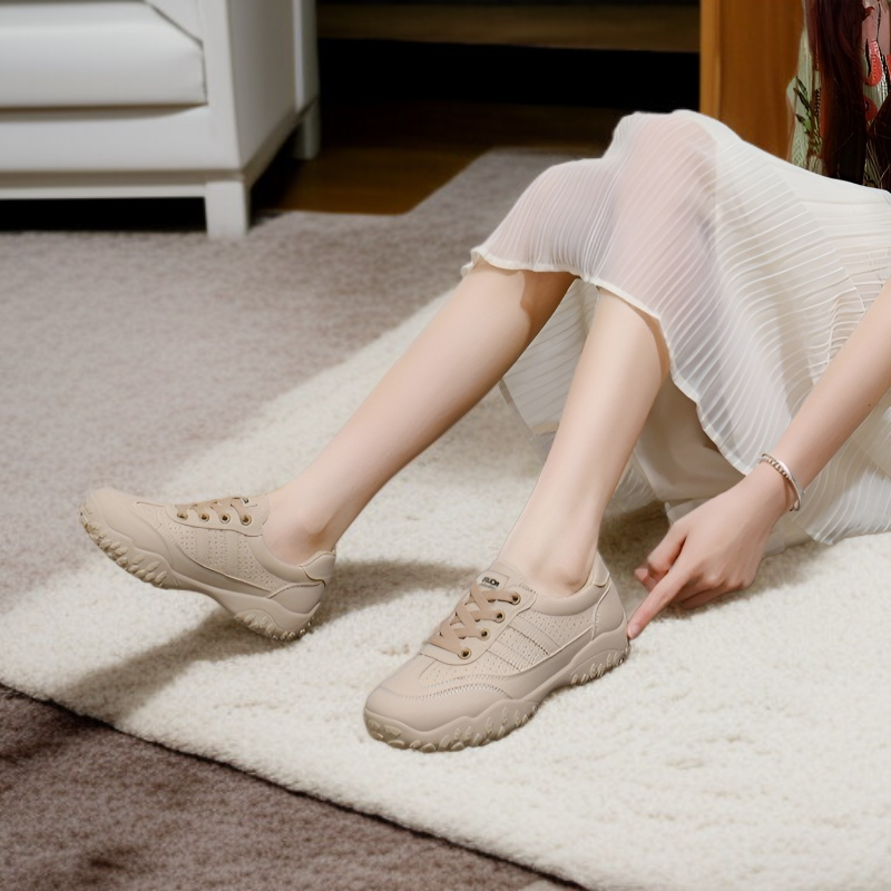 여학생 여름 메쉬 통풍 작은 흰색 신발 통굽 키높이 캐주얼화