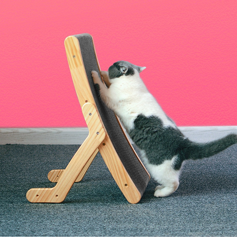 Three in one vertical deformable cat scratching board bed