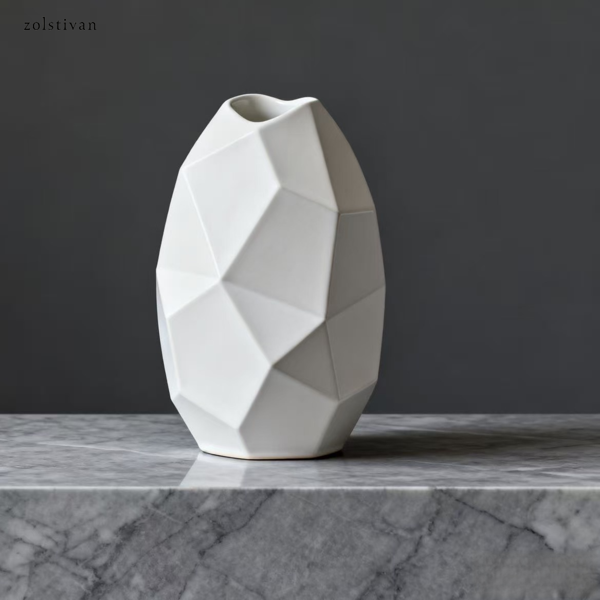 기하학적 도자기 꽃병(2개)