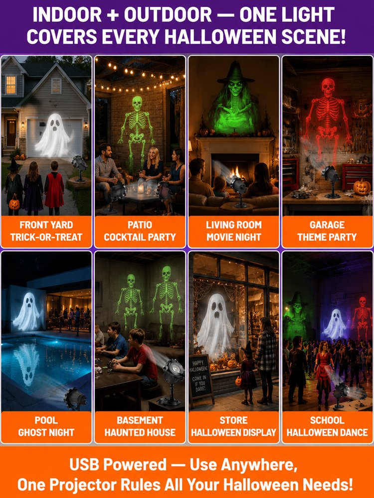 【Halloween Essential】Indoor and Outdoor Projector Light
