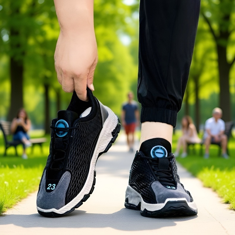 スタイリッシュなメンズメッシュカジュアルシューズのコーディネート例