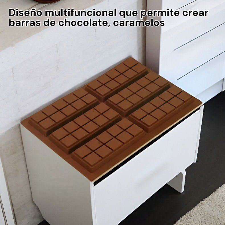 Molde de silicón grado alimenticio para barras de chocolate multifuncional para repostería